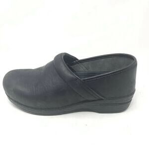 Dansko Black Leather Clog Slip On Shoes Size 41 US 10.5